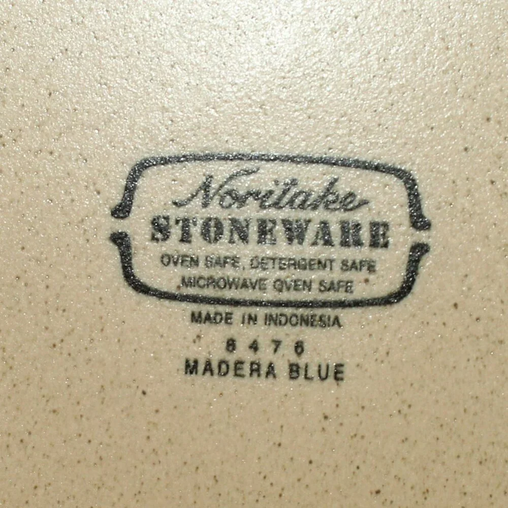 Noritake Stoneware 6475 Madera Blue Brown Dinner Plate